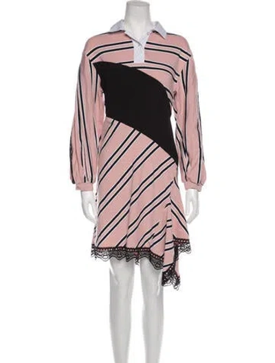 Pre-owned Koché Striped Knee-length Dress In Pink