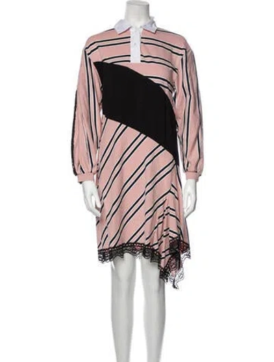 Pre-owned Koché Striped Knee-length Dress In Pink