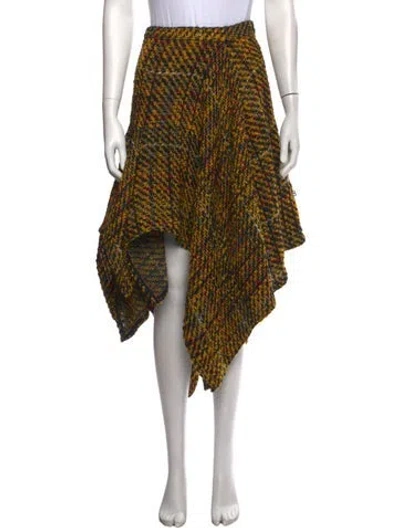 Pre-owned Koché Tweed Pattern Mini Skirt In Yellow