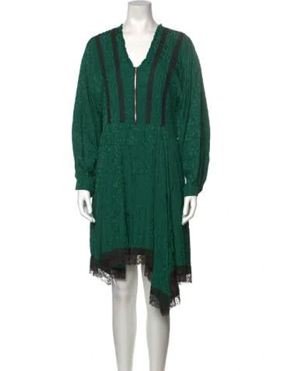 Pre-owned Koché V-neck Knee-length Dress In Green