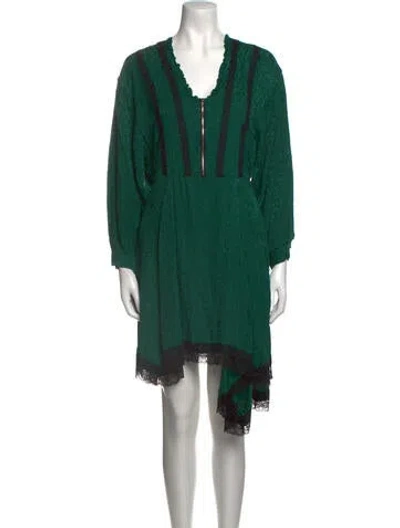 Pre-owned Koché V-neck Knee-length Dress In Green
