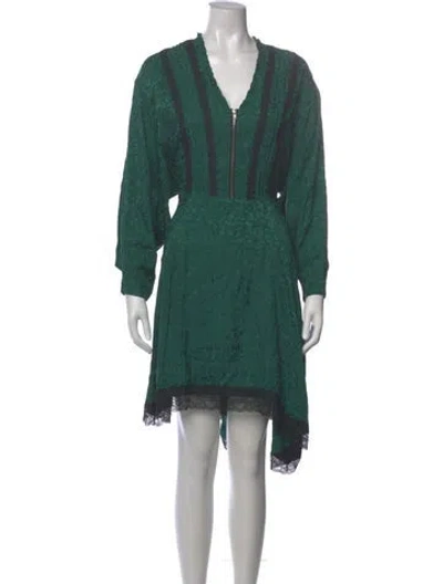 Pre-owned Koché V-neck Knee-length Dress In Green