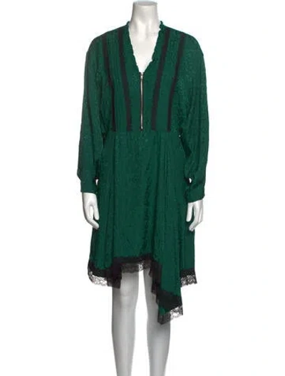 Pre-owned Koché V-neck Midi Length Dress In Green