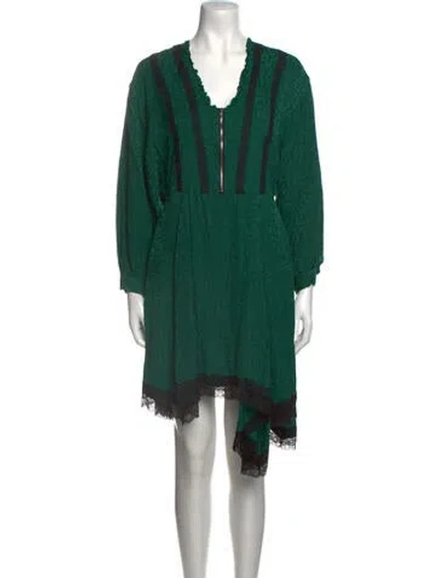 Pre-owned Koché V-neck Midi Length Dress In Green