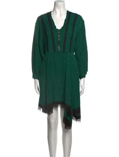 Pre-owned Koché V-neck Midi Length Dress In Green