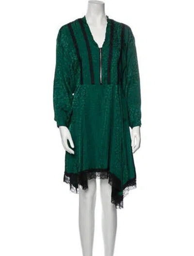 Pre-owned Koché V-neck Midi Length Dress In Green