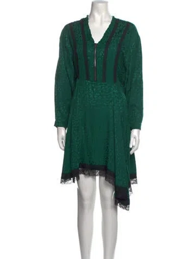 Pre-owned Koché V-neck Midi Length Dress In Green