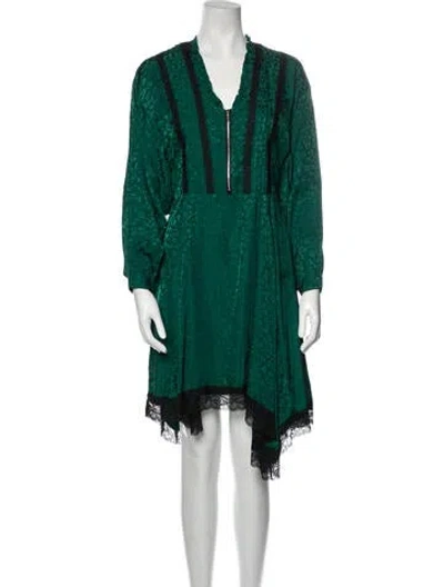 Pre-owned Koché V-neck Midi Length Dress In Green