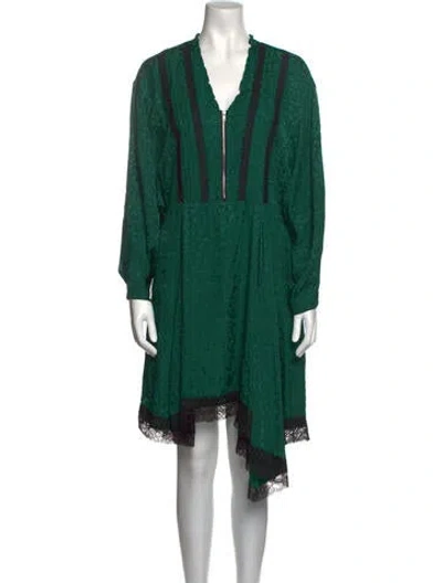 Pre-owned Koché V-neck Midi Length Dress In Green