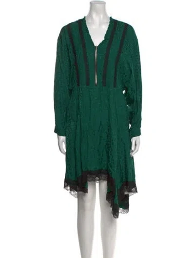 Pre-owned Koché V-neck Mini Dress In Green