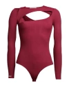 Koché Woman Bodysuit Garnet Size L Polyamide, Elastane In Red