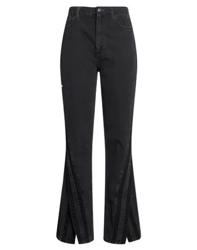 Koché Woman Jeans Black Size 8 Cotton, Elastane