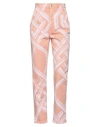 Koché Woman Jeans Blush Size 8 Cotton, Elastane, Polyester, Ovine Leather In Pink