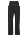 Koché Woman Jeans Charcoal Size 10 Cotton, Polyester, Ovine Leather In Grey