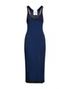 Koché Woman Midi Dress Navy Size S Viscose, Polyester In Navy Blue