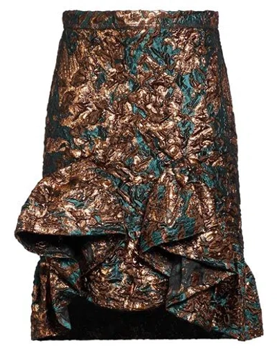 Koché Woman Midi Skirt Deep Teal Size Xs Polyester, Acetate, Metallic Fiber, Polyamide, Silk In Multi