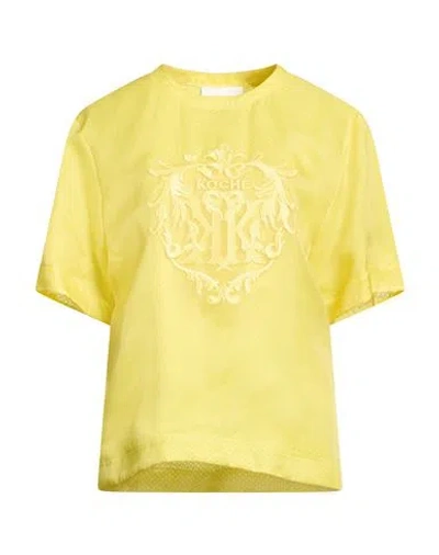 Koché Woman Top Yellow Size S Silk, Polyester