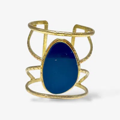 Koda Wearables Women's Sage Cuff Bracelet In Blue In Gold