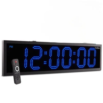 Kodak 36 Waterproof Outdoor Digital Led Clock With Auto Time Sync, Temperature & Date In Blue