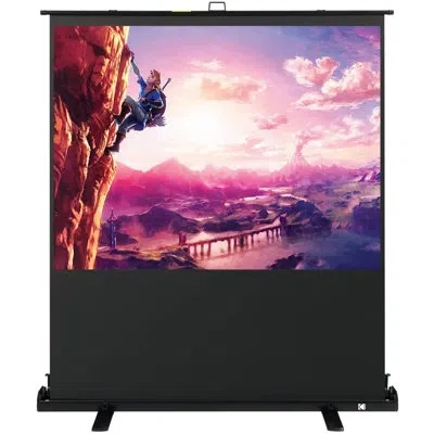 Kodak Portable Projector Screen | 60” Indoor & Outdoor 16:9 Video Projection Surface & Stand With Carry Ha In White