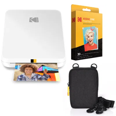 Kodak Step Slim Mobile Instant Photo Printer 2x3" (white) & Zink Photo Paper (20 Sheets) Bundle