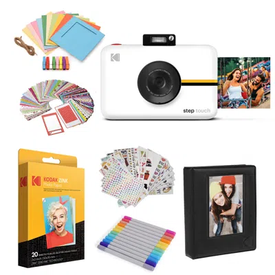 Kodak Step Touch 13mp Instant Camera With 3.5" Lcd Touchscreen Display Starter Bundle In White