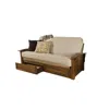 Kodiak Furniture Washington Frame-rustic Walnut Finish-canton Gray Mattress-storage Drawers