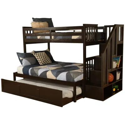 Kodiak Kelcie Twin-full Bunk Bed Dark Chocolate-trundle Bed