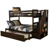 Kodiak Kelcie Twin-full Bunk Bed Dark Chocolate-trundle Bed In Brown