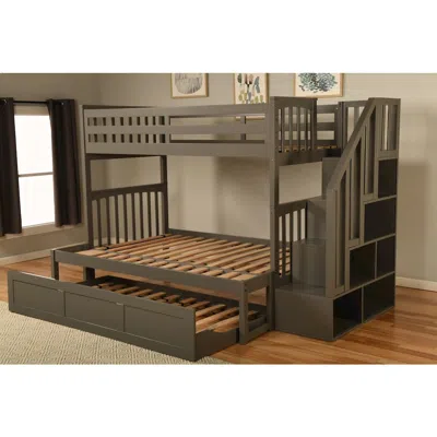 Kodiak Kelcie Twin-full Bunk Bed Dark Gray+tray