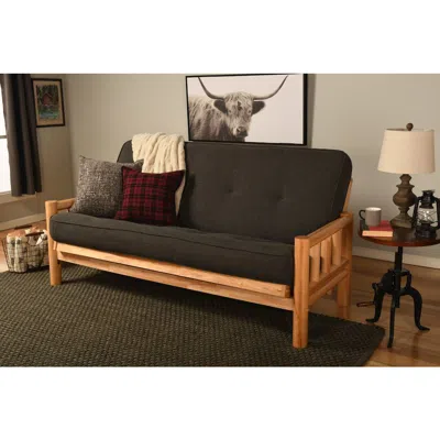 Kodiak Lodge Frame-natural Finish-linen Charcoal Mattress