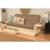 Kodiak Phoenix Frame-antique White Finish-linen Stone Mattress-storage Drawers In Multi