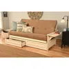 Kodiak Phoenix Frame-antique White Finish-suede Peat Mattress-storage Drawers In Brown