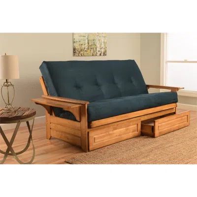 Kodiak Phoenix Frame-butternut Finish-suede Navy Mattress-storage Drawers