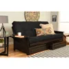 Kodiak Phoenix Frame-espresso Finish-suede Black Mattress-storage Drawers In Black