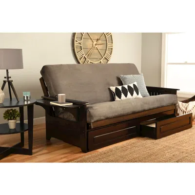 Kodiak Phoenix Frame Queen-espresso Finish-suede Gray Mattress-storage Drawers