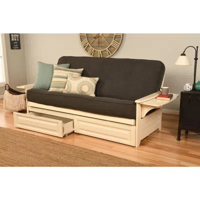 Kodiak Phoenix Frame/antique White Finish/linen Charcoal Mattress/storage Drawers