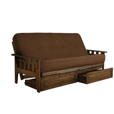 Kodiak Tucson Frame-rustic Walnut Finish-linen Cocoa Mattress-storage Drawers