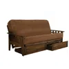 Kodiak Tucson Frame-rustic Walnut Finish-marmont Mocha Mattress-storage Drawers