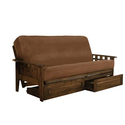 Kodiak Tucson Frame-rustic Walnut Finish-marmont Mocha Mattress-storage Drawers