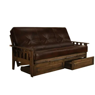 Kodiak Tucson Frame-rustic Walnut Finish-oregon Trail Java Mattress-storage Drawers