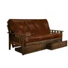 Kodiak Tucson Frame-rustic Walnut Finish-oregon Trail Saddle Mattress-storage Drawers