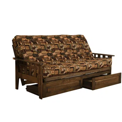 Kodiak Tucson Frame-rustic Walnut Finish-peter's Cabin Mattress-storage Drawers
