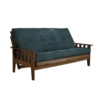 Kodiak Tucson Frame-rustic Walnut Finish-suede Navy Mattress