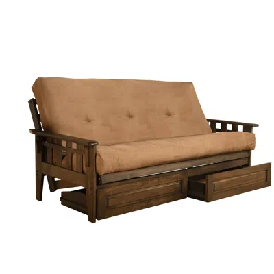 Kodiak Tucson Frame-rustic Walnut Finish-suede Peat Mattress In Brown