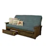 Kodiak Washington Frame-rustic Walnut Finish-linen Aqua Mattress-storage Drawers