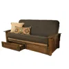Kodiak Washington Frame-rustic Walnut Finish-linen Charcoal Mattress-storage Drawers