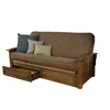 Kodiak Washington Frame-rustic Walnut Finish-linen Cocoa Mattress-storage Drawers