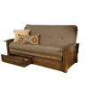 Kodiak Washington Frame-rustic Walnut Finish-linen Stone Mattress-storage Drawers