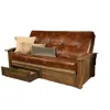 Kodiak Washington Frame-rustic Walnut Finish-oregon Trail Saddle Mattress-storage Drawers